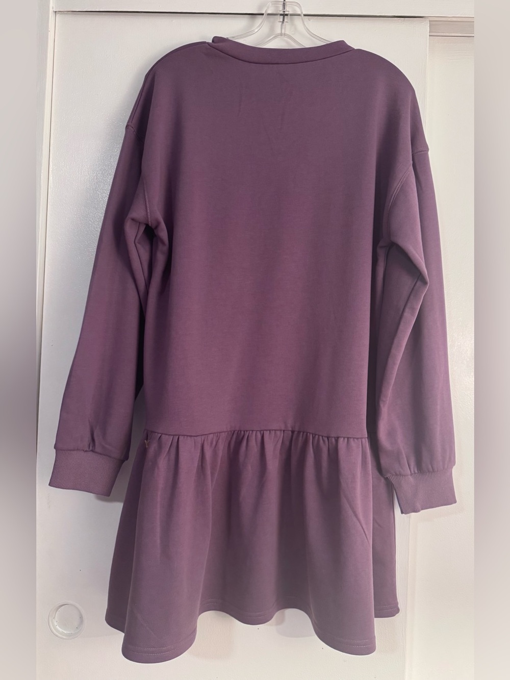 NWOT Amazon Purple Long Sleeve Ruffled Hem Dress - Picture 3 of 3
